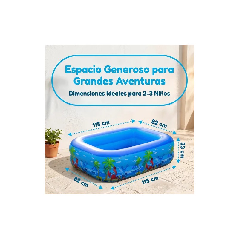 115x82x33cm Cartoon Alberca Piscinas Inflable Rectangular