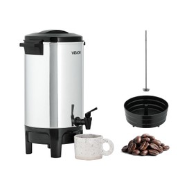 VEVOR Commercial Coffee Urn, 30 Cup 4.5 L Hot Beverage Dispenser with Dripless Faucet, Quick-Brewing Commercial Coffee Maker, Automatic Temperature Control, for Catering, Party, Church & Restaurant