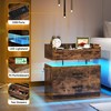 TC-HOMENY Acrylic Float Nightstand with Voice-Activated Mode, LED Nightstand with