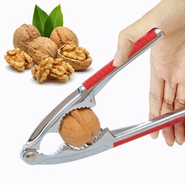 Nutcracker Walnuts, High Quality Pecan Clips, High Quality Multifunctional Nutcracker, Pecan Nuts, Walnuts, Almonds, Hazelnuts, etc. With Good Power Transmission, with Non-Slip Handle (Red)