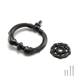 skohom 6 Packs Ring pulls,2.6 inch Antique Drawer pulls,Ring Cabinet Cupboard pulls,Drawer Ring pulls, Dark Antique Brass