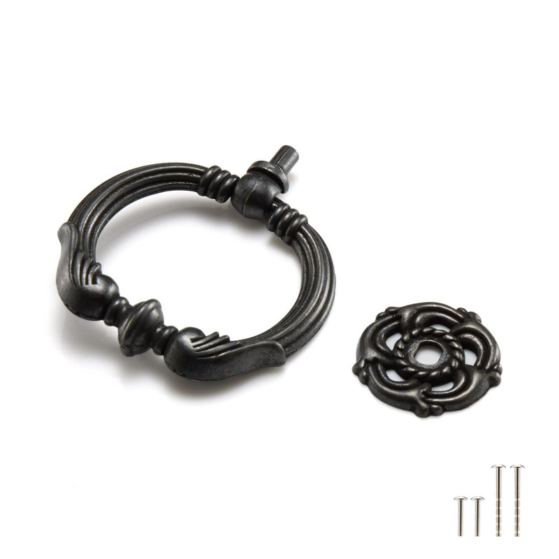 skohom 6 Packs Ring pulls,2.6 inch Antique Drawer pulls,Ring Cabinet