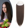 Gairyan Hairpiece Extensions with Invisible Wire, 20 Inches, Invisible Secret, 1 Weft Hairpiece with Elastic Band, Synthetic Hair with Secret Thread, Long Straight Synthetic Hair for Women (Light