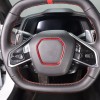 autopart2021 Red Carbon Fiber Steering Wheel Emblem Trim Frame For