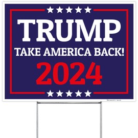 Trump Yard Sign, God Guns & Country Trump 2024 Sign, 18X24 Inches Double Sided with Metal H Stake Waterproof, 2024 Political Campaign Rally Yard Sign, Trump Signs for Yard, by Armo