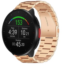 Compatible for Polar Smartwatch Band, 20mm, 22mm Quick Release Stainless Steel Metal Replacement Straps Compatible with Polar Unite, Ignite, Ignite 2, Ignite 3, Pacer, Pacer Pro, Vantage V3, Grit X,