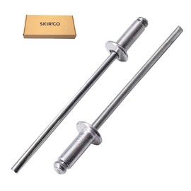 SKIR'CO (250 pcs) Aluminium Blind Rivets 3.0 x 10 mm, Steel Mandrel, Pop Rivets, Dome Head, DIN 7337 Rivets