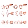 QXXPVV 6Pairs 20G Threadless Flat Back Stud Earrings, Stainless Steel