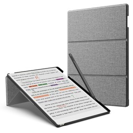 MoKo Stand Case for Remarkable Paper Pro 2024 11.8" - Premium Leather Trifold Stand Cover with Pen Holder, Auto Sleep/Wake for Remarkable Pro 11.8", Denim Gray