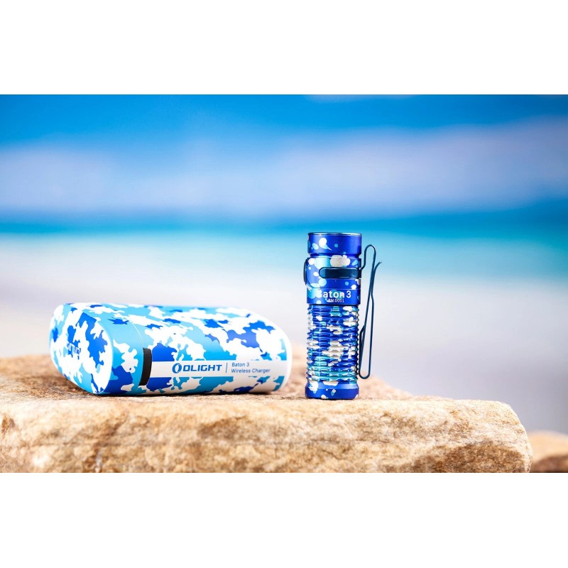 Olight Baton 3 Ocean Camouflage Premium, Portable Wireless Charger, 1200L,