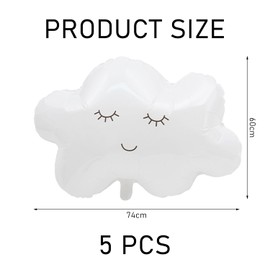 5 Pieces White Cloud Balloons, Foil Balloons, Baby Shower Balloons, Cute Balloons, Party Balloons, Party Decorations, Kids Balloons, Fun Balloons