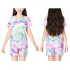 Tebbis Trendy Tie Dye Spiral Pajamas for Girls 2-Piece Soft