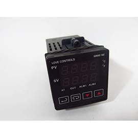 Love 1/16 DIN Temp Controller, 16C-3, PID Control, Auto-Tuning, Dual Display, RS-485 Modbus ASCII Communication Protocol