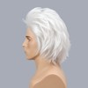 White Mad Scientist Wig with Moustache&Eyebrows Short Funny White Crazy