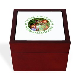CafePress Alice CAT IM MAD Youre MAD_Green Copy Memory Keepsake Jewelry Box, 5"x5"x3.75"