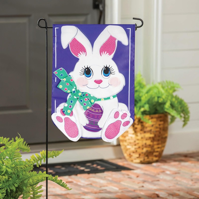 Evergreen Flag,Easter Bunny Garden Flag (Bowtie Bunny)