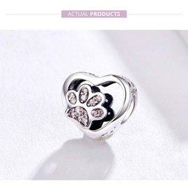 Love Heart Dog Paw Charm for Charms Bracelet Necklace Christmas Gifts for Women Fashion Jewelry