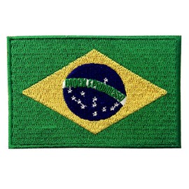 Brazil Flag Crest Brazilian Stick Applique Embroidered Iron On/Sew On Patch