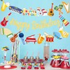 Musical Instrument Birthday Party Banners Gold Happy Birthday Banners Music