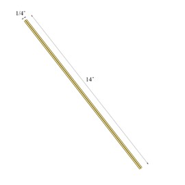 1/4 Inch Brass Round Rod, Favordrory 2PCS Brass Round Rods Lathe Bar Stock, 1/4 Inch in Diameter 14 Inch in Length