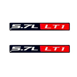 Pair Set LT1 5.7L Engine Emblem 3D Badge Decal NAMEPLATE Sticker (Red)
