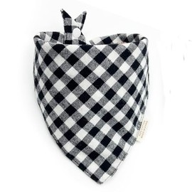 Pañuelo para perro (crema, negro, a cuadros, L)