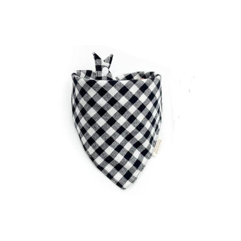 Pañuelo para perro (crema, negro, a cuadros, L)