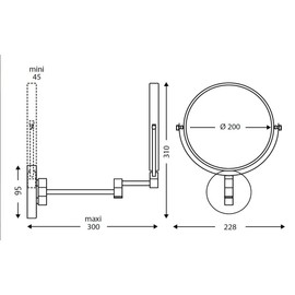 Fiesta Black Wall Mounted Magnifying Mirror