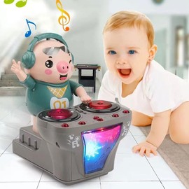 VICASKY DJ Plush Musical Children's Toy for Interesting Pig Shape Portable Pig Shape Plastic