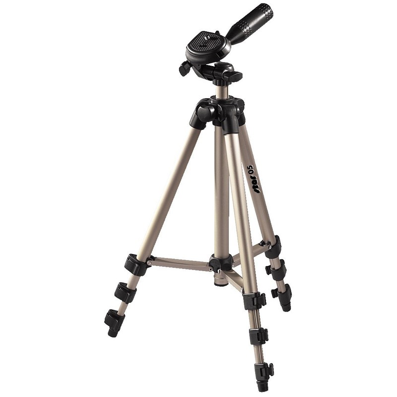 Hama Leichtes Einsteiger-Dreibeinstativ mit 3-Wege-Kopf, Star 05 106-3D, Champagner, 36.5