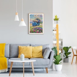 GDYEEH 5D Sea of Flowers Diamond Painting Pictures, DIY Truck Diamond Art Painting Kits, Flower Diamond Painting Set for Adults Beginners, Diamond Painting Art by Numbers for Home Decor 30 x 40 cm