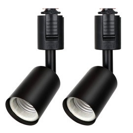 Zevnico Duct Rail Spotlight Set of 2 Duct Rail Lighting E26 Base Rail Light Angle Adjustable Spotlight led Duct Rail Light Lighting Bar Spotlight Black