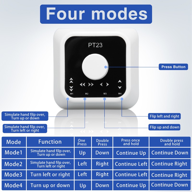 Bluetooth Page Turner Pedal Rechargeable Wireless Multimedia Controller Key Switch