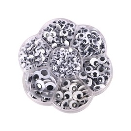 LOMIMOS Selbstklebende Augen, 500 Stück bewegliche Augen, selbstklebend, 6 – 12 mm, Augen, selbstklebend, Augenaufkleber für DIY, Basteln, Scrapbooking, Zubehör, Puppe, Making Toys