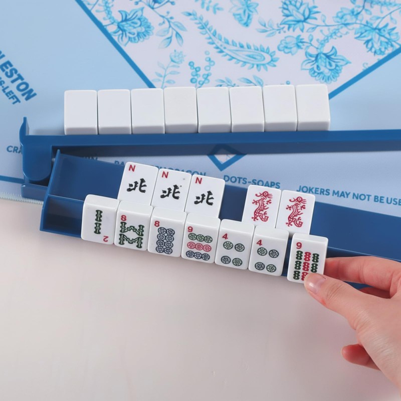 LaRandom 4 Pcs 18.7 Inch Dark Blue Acrylic Mahjong Tile