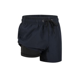 SNOW DREAMS - Traje de baño para niños con forro de compresión, pantalones cortos de natación de secado rápido, pantalones cortos elásticos para niños, tamaño 6, 8, 10, 12, 14, marino, 10