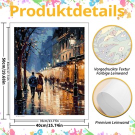 Paint by Numbers, Landscape Painting by Numbers Adults, View of the Road Paint by Numbers Adult, DIY Hand Painted Oil Painting for Home Décor, Gift, 40 x 50 cm