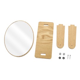 PACKOVE Women Wood Tabletop Vanity Mirror Swivel Design for Makeup Skincare and Grooming Elegant Shaped Mirror for Bedroom and Home All Occasions