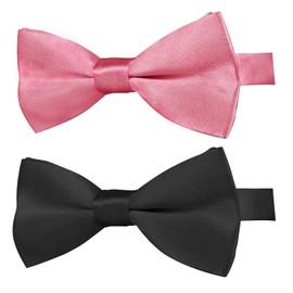 KOOMOX Dog Bow Tie, Adjustable Dog Bowtie Collar for Medium and Large Dogs Cats Pets Wedding Birthday Graduation Holiday Homecoming Cosutmes, Black and Pink