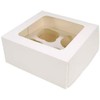 Bakery Direct White Cupcake Box for 4 Cupcakes with Window and Matching 4 Hole/Cavity Insert and Free Piping Bag - Choose yor Size (10)