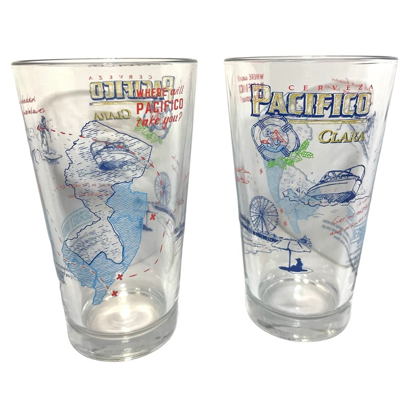 Pacifico Clara Cerveza Jersey Shore Beer Pint Glasses | Set