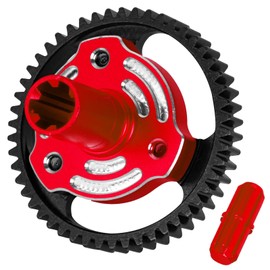 BRCatWPark 50T Metal Slipper Clutch Upgrades Part for 1/10 Arrma Granite/Senton/Vorteks/Big Rock 3S,Kraton/Outcast 4S,1/8 Typhon 3S,RC 50T Metal Slipper Clutch 0.8 Pitch Hop Ups,Red