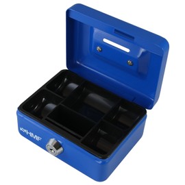 HMF 102122-05 Children's Money Box, Lockable with Slot, 12.5 x 9.5 x 6 cm, Blue