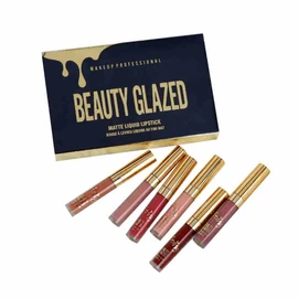 Lip Gloss Set of 6 Matte Lip Gloss Velvet Silky Smooth Natural Waterproof Durable Non-stick Cup Moisturizer Makeup Durable Liquid Lipstick Makeup Cosmetic (#01)