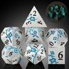 Glow in The Dark Flower Metal Dice, DNDND 7 PCS