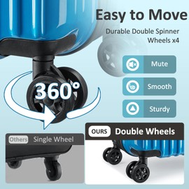 VIVIcity Carry on Luggage 2 Sets(20in/24in) with Spinner Wheels, Lightweight PC+ABS Hard Shell Suitcases, Expandbale Storage & TSA Aprovel Lock