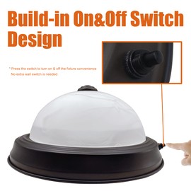 Facon 10'' RV LED Ceiling Light with Switch, Alabaster Glass Shape, Decorative 12V RV Dinette Light Fixture, 12Volts Interior Light for RV Motorhome Camper Trailer