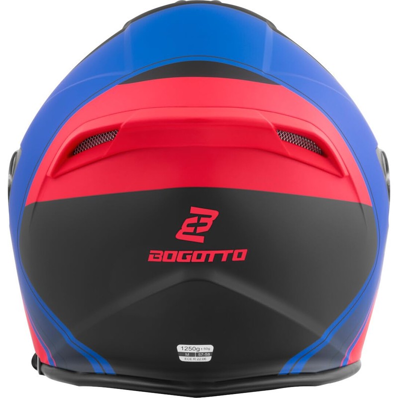 Bogotto H586 City-B Jet Helmet, Matte Black/Red/Blue, L