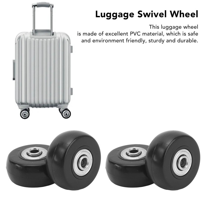 4PCS Suitcase Replacement Wheel PVC and Aluminum Alloy Silent Travel