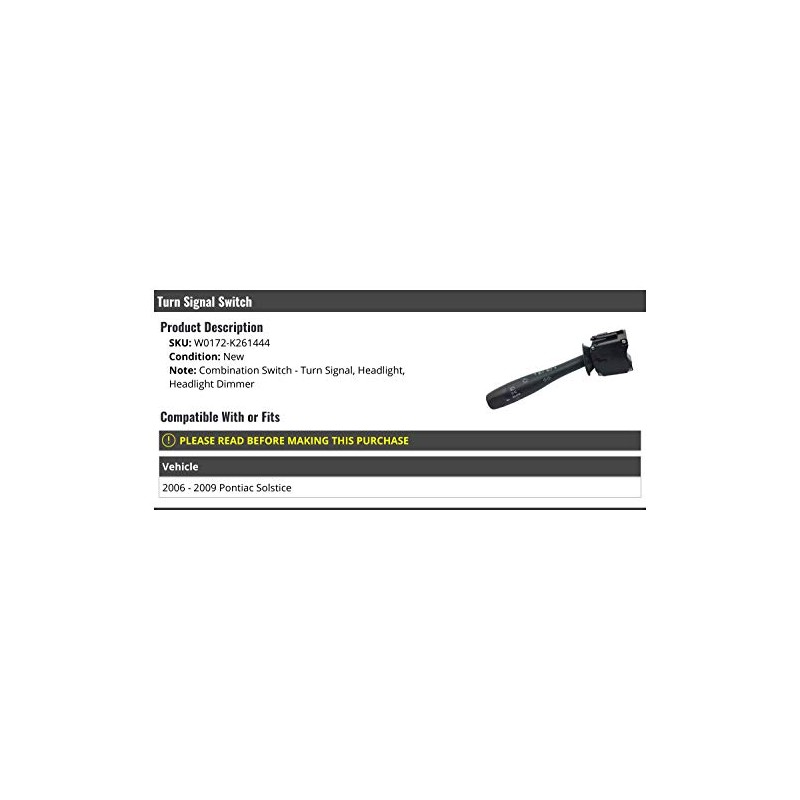 Turn Signal Switch (Headlight and Dimmer) - Compatible with 2006-2009